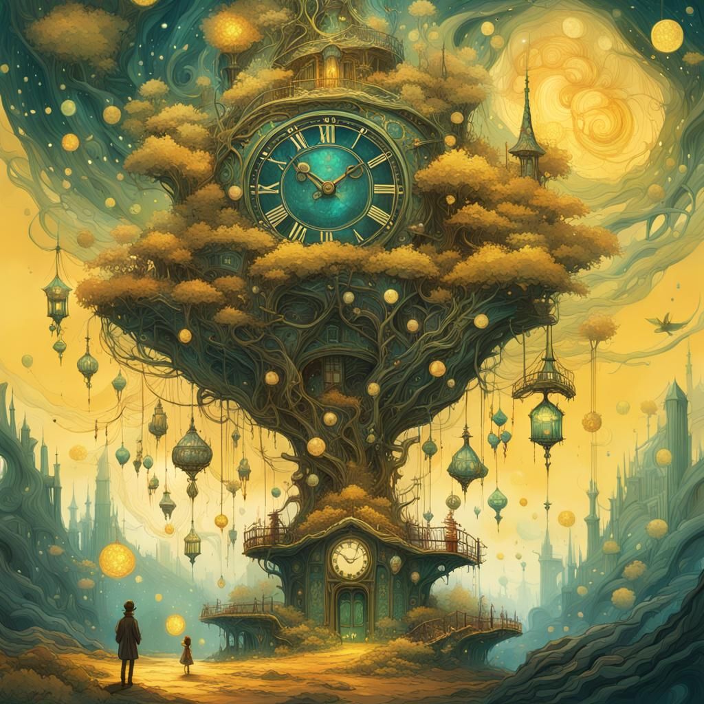 Fairies and Hourglasses in Surreal Digital Art