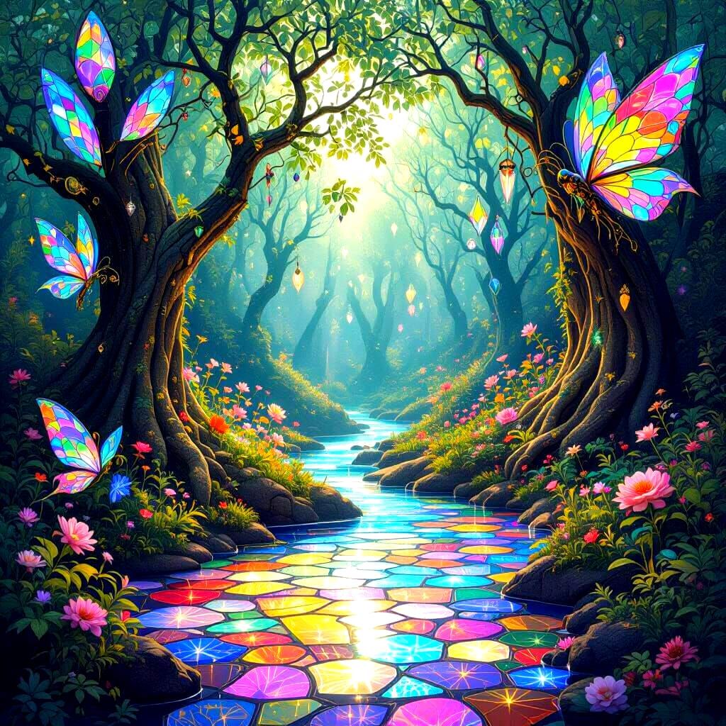 Bioluminescent Grove: Steampunk Surrealism and Visionary Art