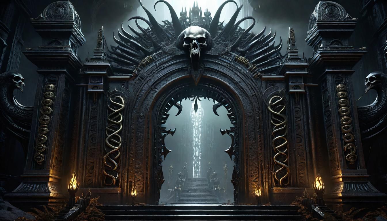 Sinister Gate to Hellish Dimensions: Dark Fantasy Art