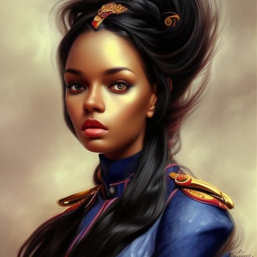 Neo-Victorian Equestrian Portrait in Digital Art Style