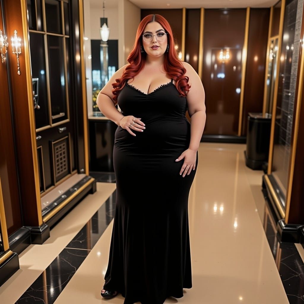 Elegant Middle Eastern Woman in a Glamorous Hotel Lobby