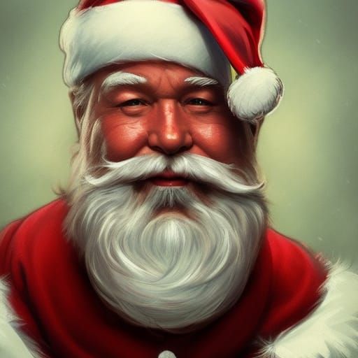 Hyperdetailed Portrait of Santa Claus in Art Nouveau Style