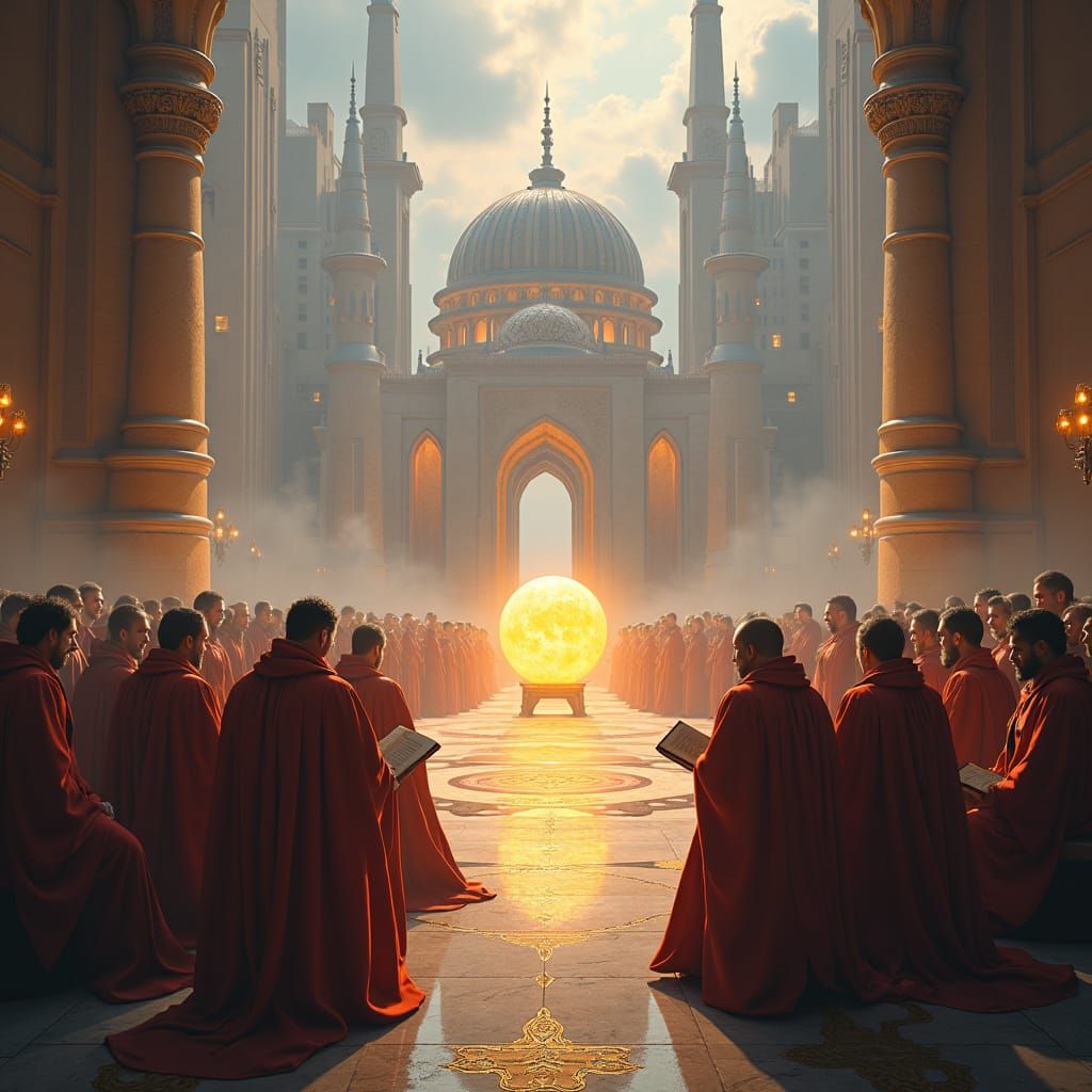 Knowledge Orb Illuminates Cityscape: Education Against Pover...