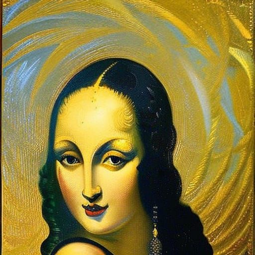 Mona Lisa Oil Painting in Expressionism Style