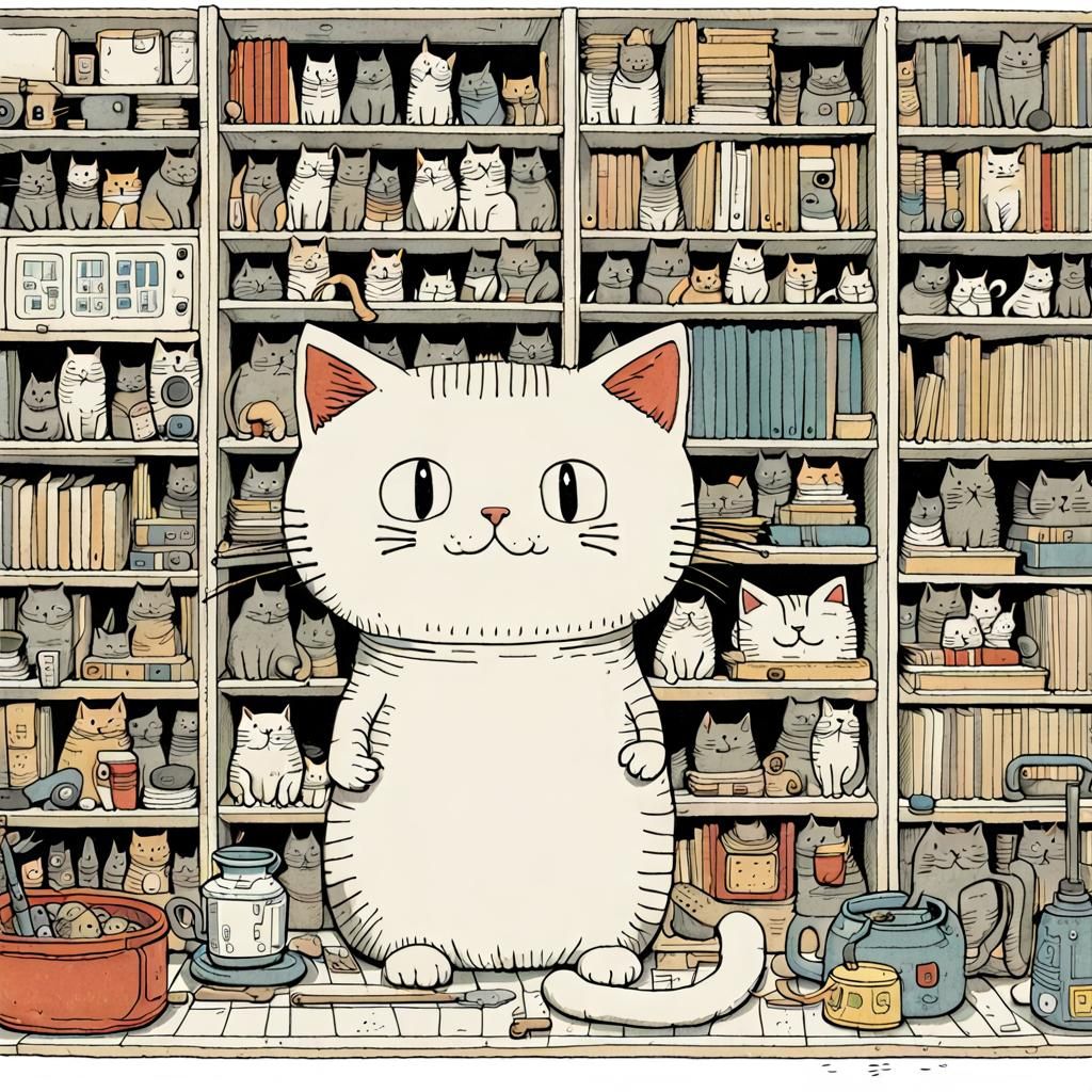 A cat by Mattias Adolfsson.