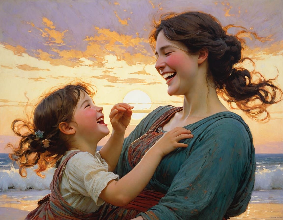 Motherly Love in Vibrant Color