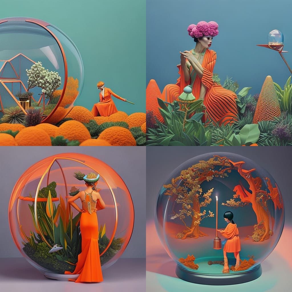 Tangerine Tigerlily Telescope Terrarium Textured Trouble  : : by martine johanna and simon stalenhag and chie yoshii and...