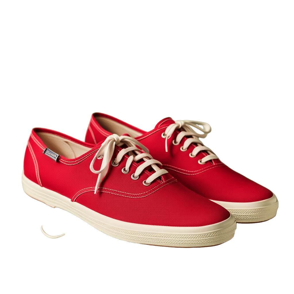 Red Canvas Keds Sneakers: 1960s Style
