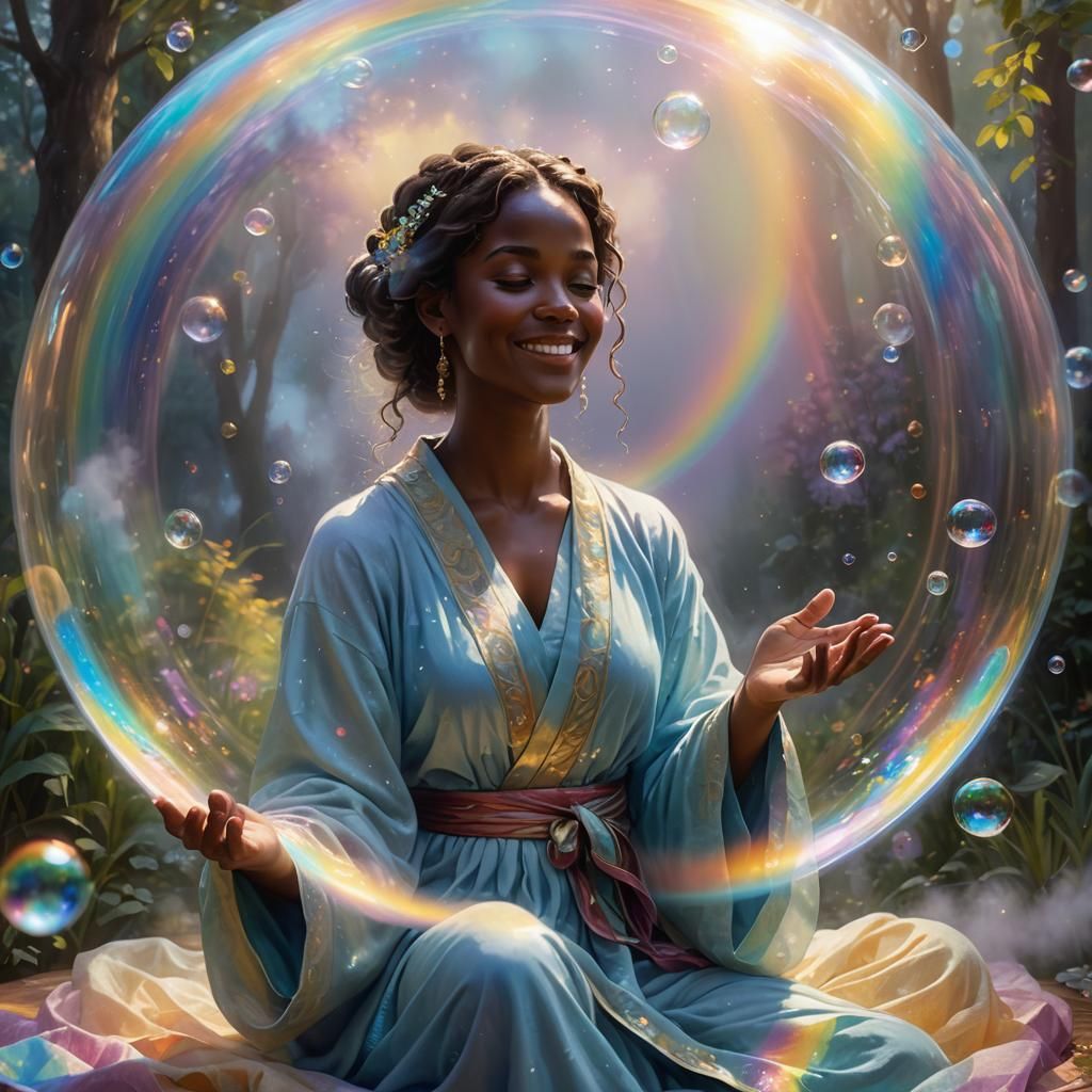 Rainbow Light Meditation: Ethereal Fantasy Art