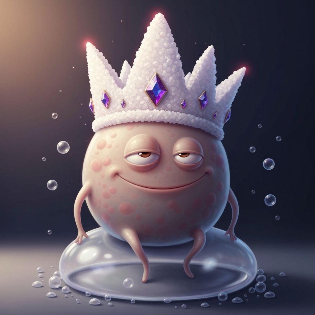 Silly Microbe King on Bubble Throne