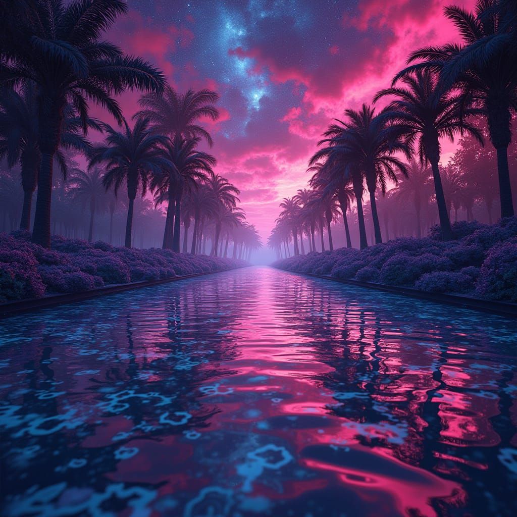 Ethereal Synthwave Optical Illusion