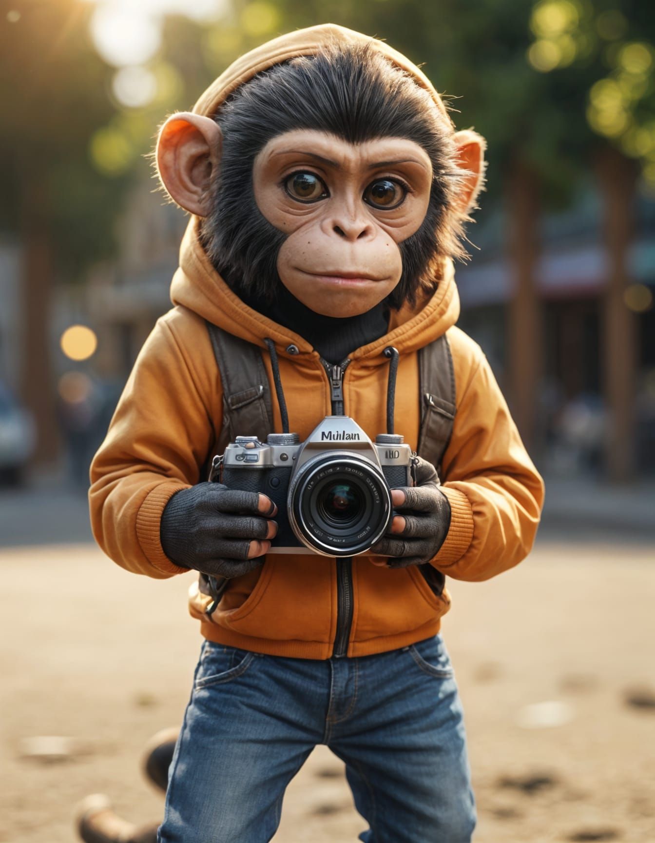 Hyperrealistic Monkey Vlogging with Cricket Star