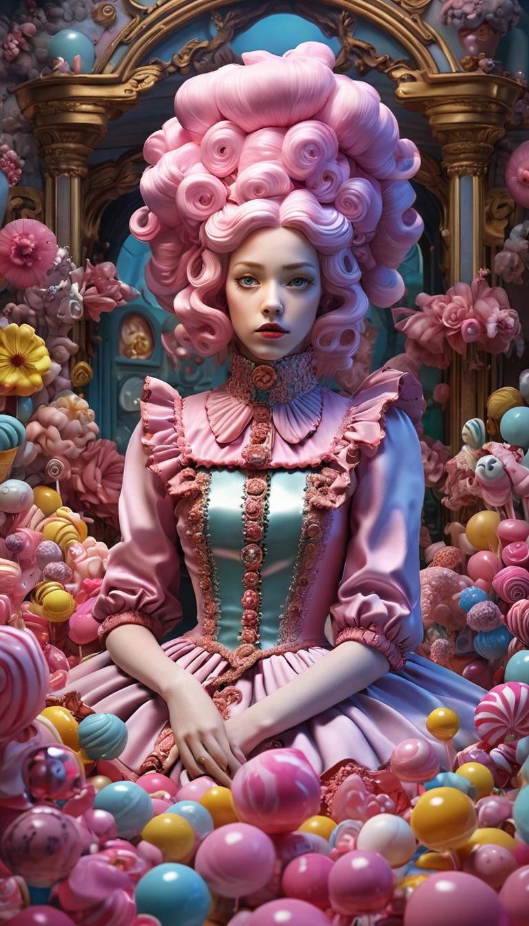 Vibrant Surreal Portrait in Dreamlike Digital Painting