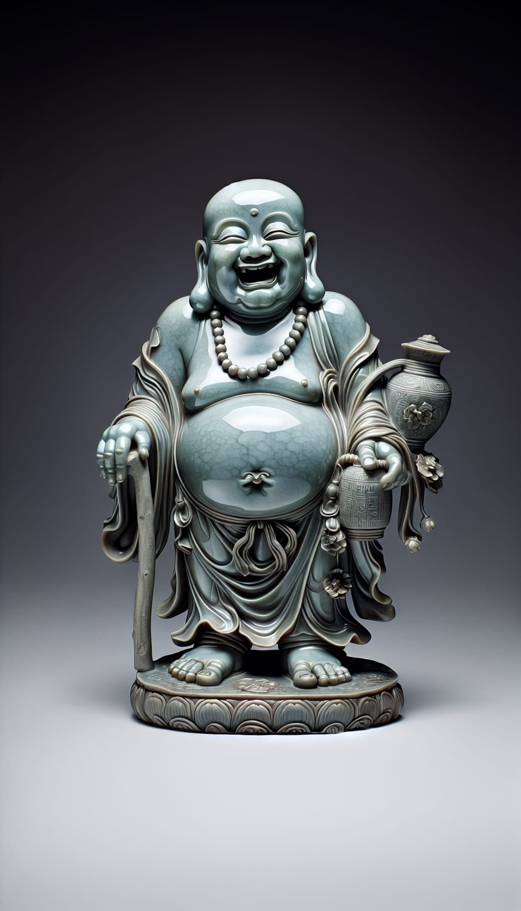 Laughing Buddha Statue as Jovial Traveler