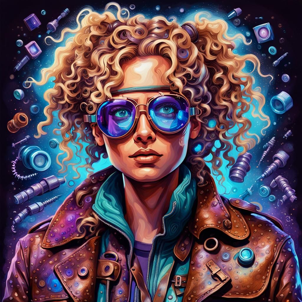 Cosmic Portrait in Psychedelic Style With Astral Details