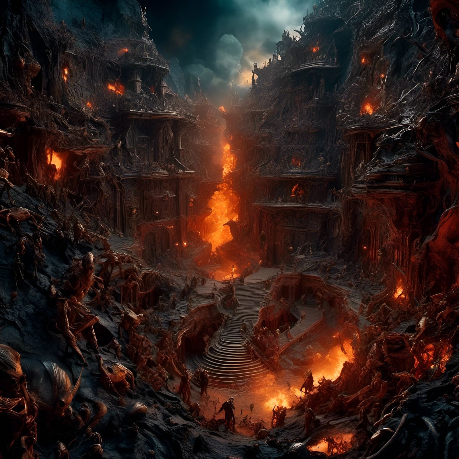 Steppenwolf in Apocalyptic Netherworld, Digital Art