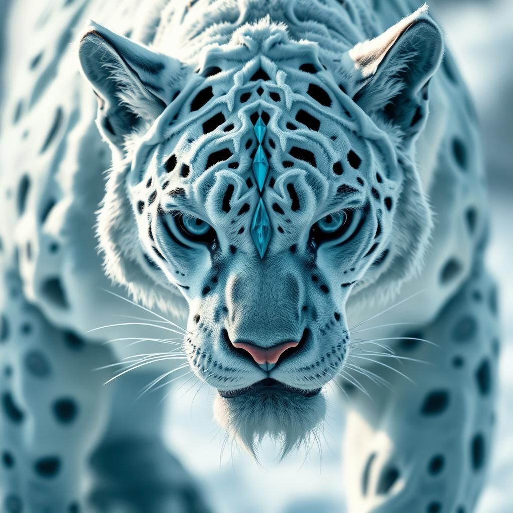 Hyperrealistic Ice Demon Panther Concept Art