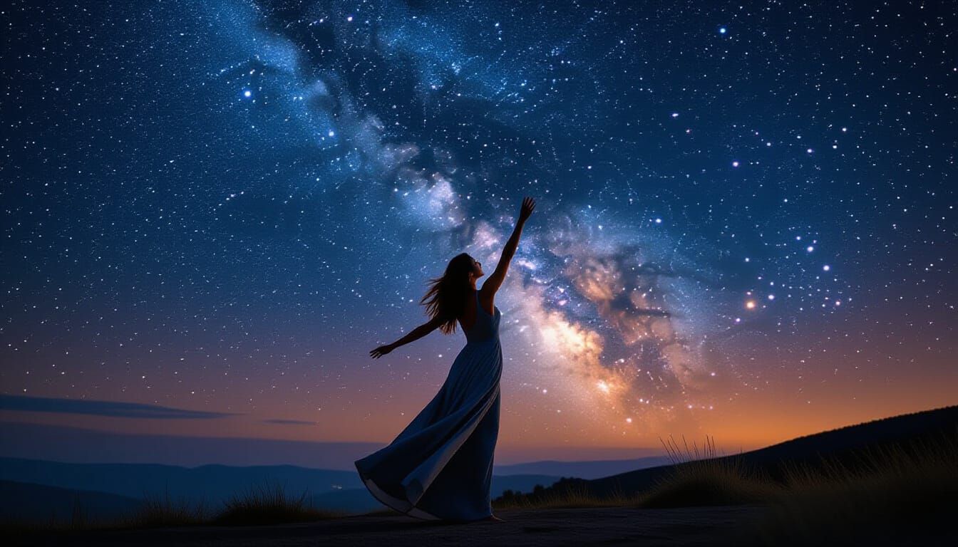 Silhouette Against Milky Way: A Photorealistic Masterpiece