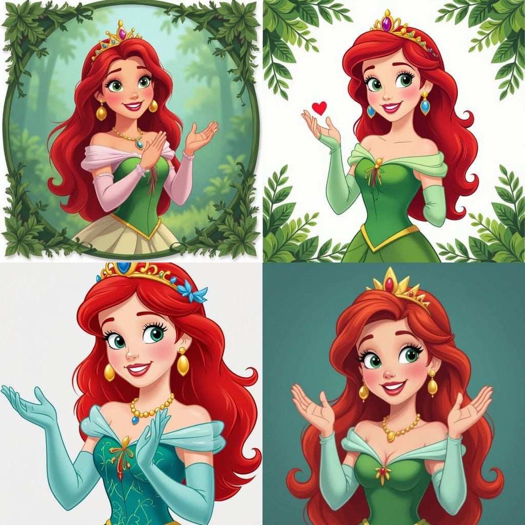 Princess Fiona Cartoon Character Making Heart Hands