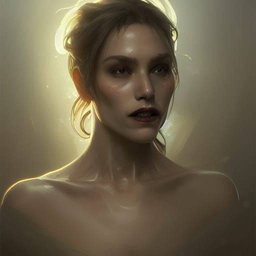 Detailed Portrait in Art Nouveau Style