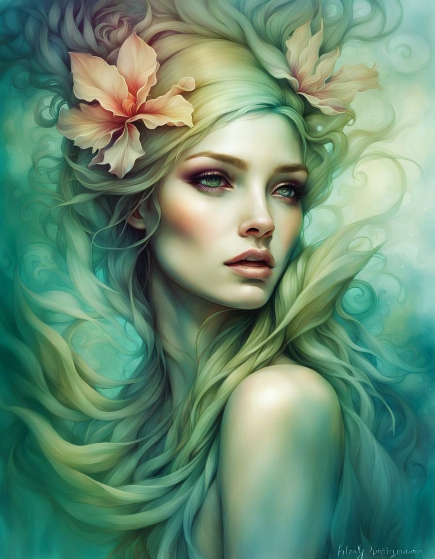 Fantasy Oasis: Photorealistic Painting in Dittmann Style