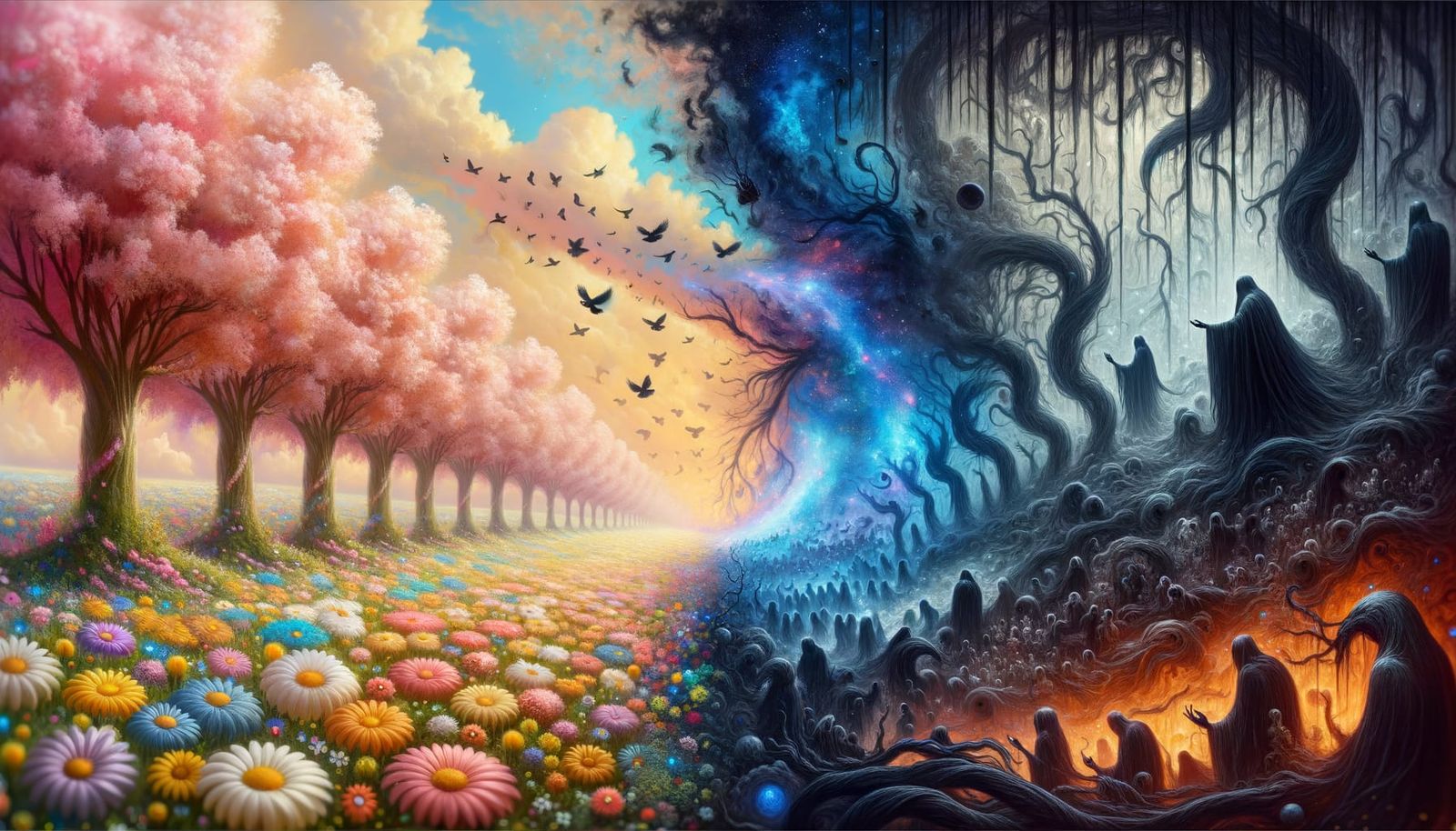 Surreal Dreamscape: Realms of Light and Shadow