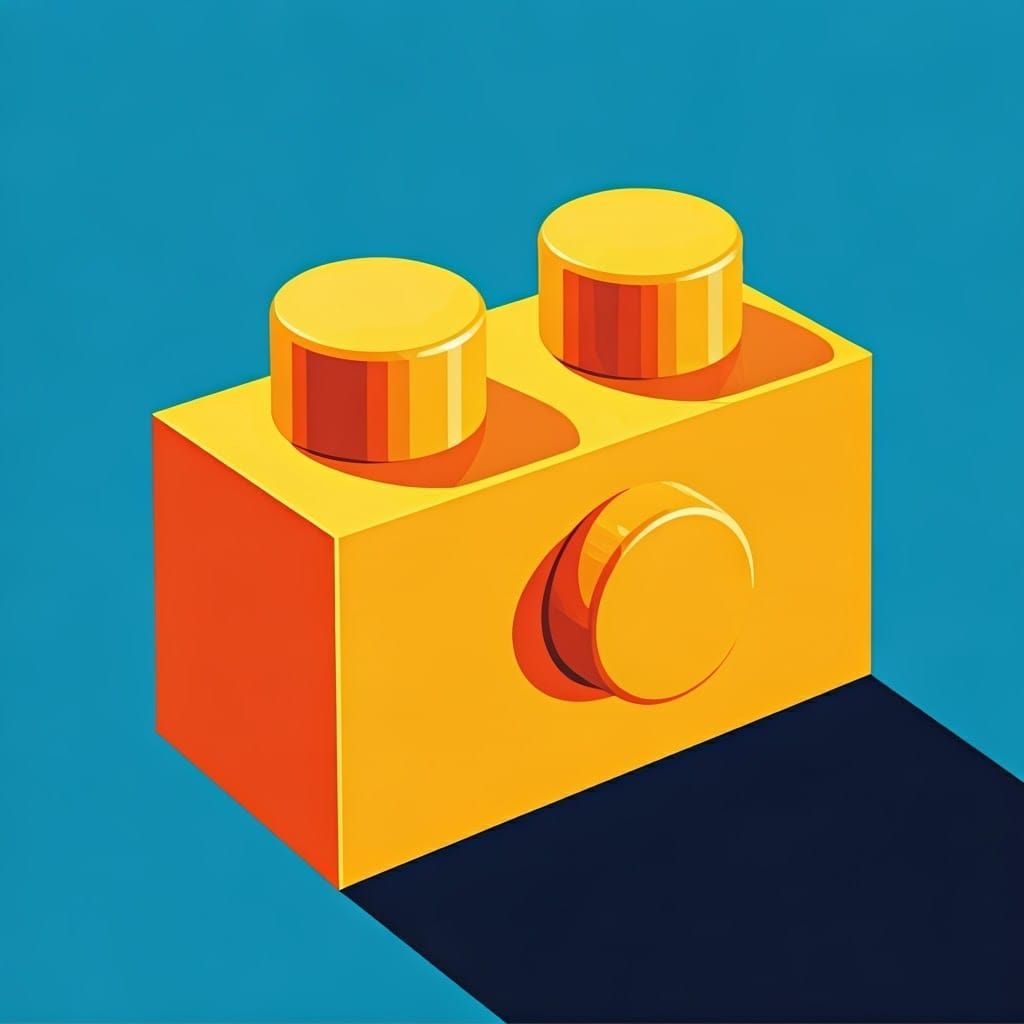 Bright Pop Art Commercial Sign for LEGO Storage Brick