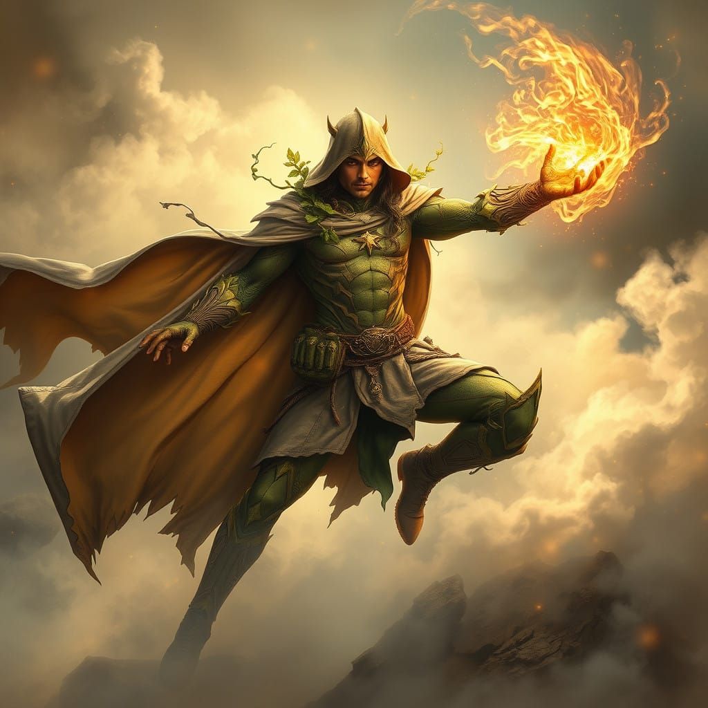 Earth Elemental Superhero in Majestic Earth-Toned Armor