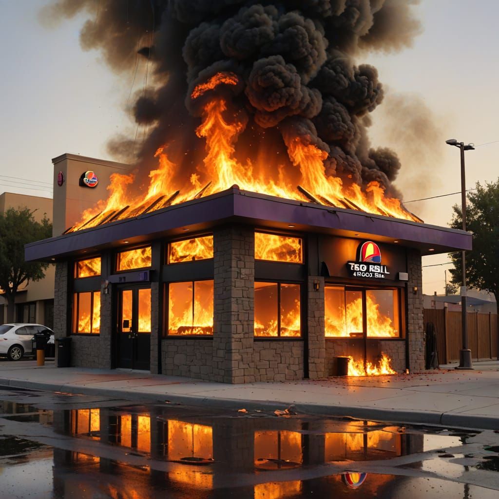 Infernal Taco Bell Ablaze at Hell's Gates