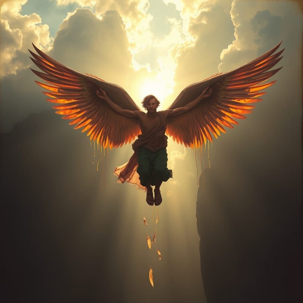 Icarus's Flight: A Da Vinci Style Interpretation