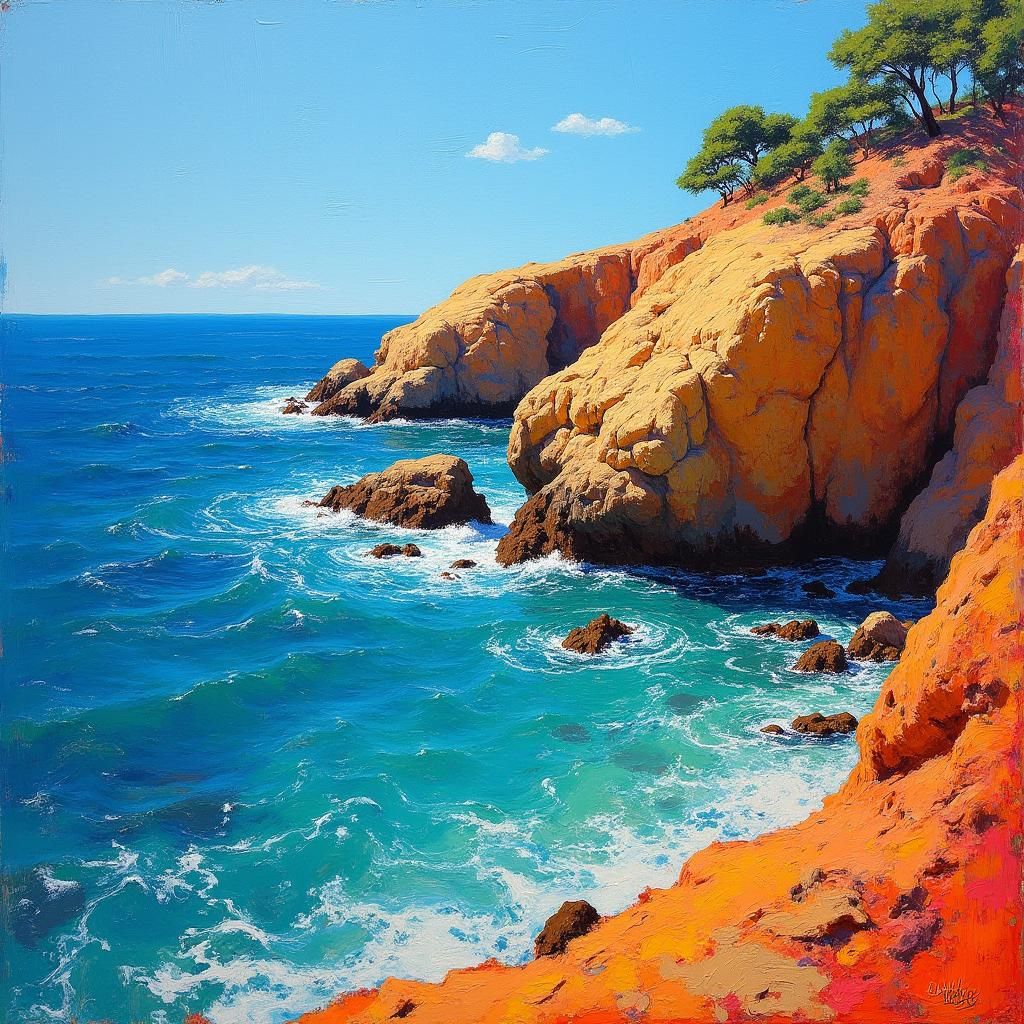 La Jolla Cliffs: A Vibrant Abstract Painting