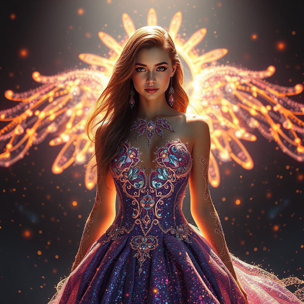 Stardust Dress: A Fantastical Matte Painting