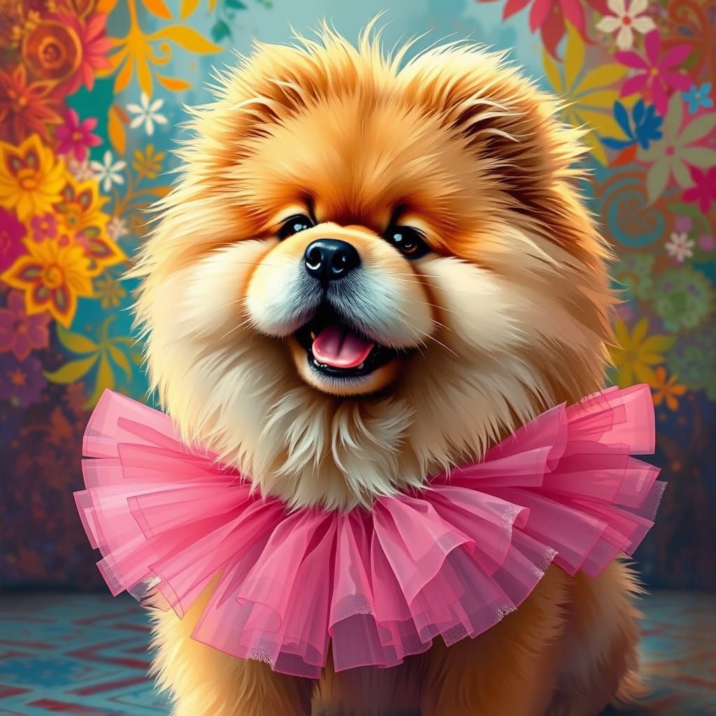 Chow Chow in a Sparkling Ballerina Tutu