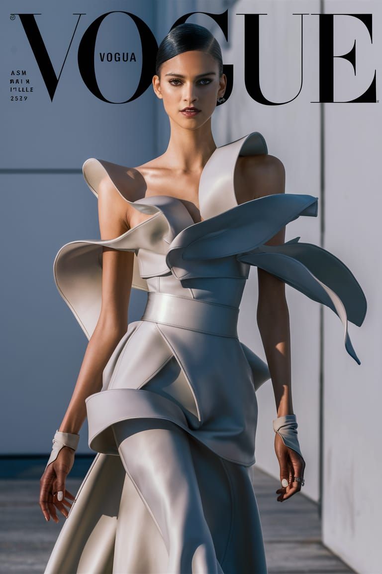 Vogue Cover: Model in Balenciaga Fashion