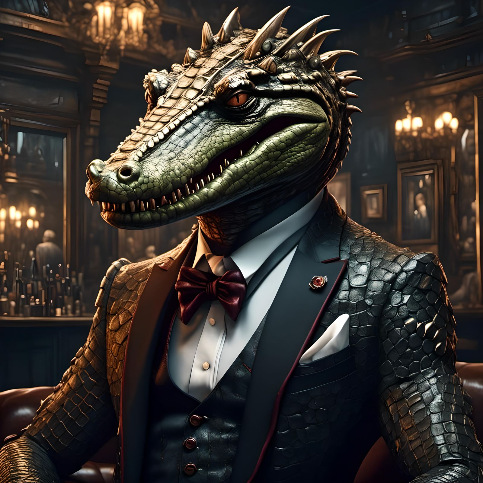 Cyborg Crocodile in Fantasy Speakeasy