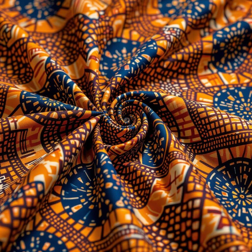 Vibrant West African Geometric Textile Art