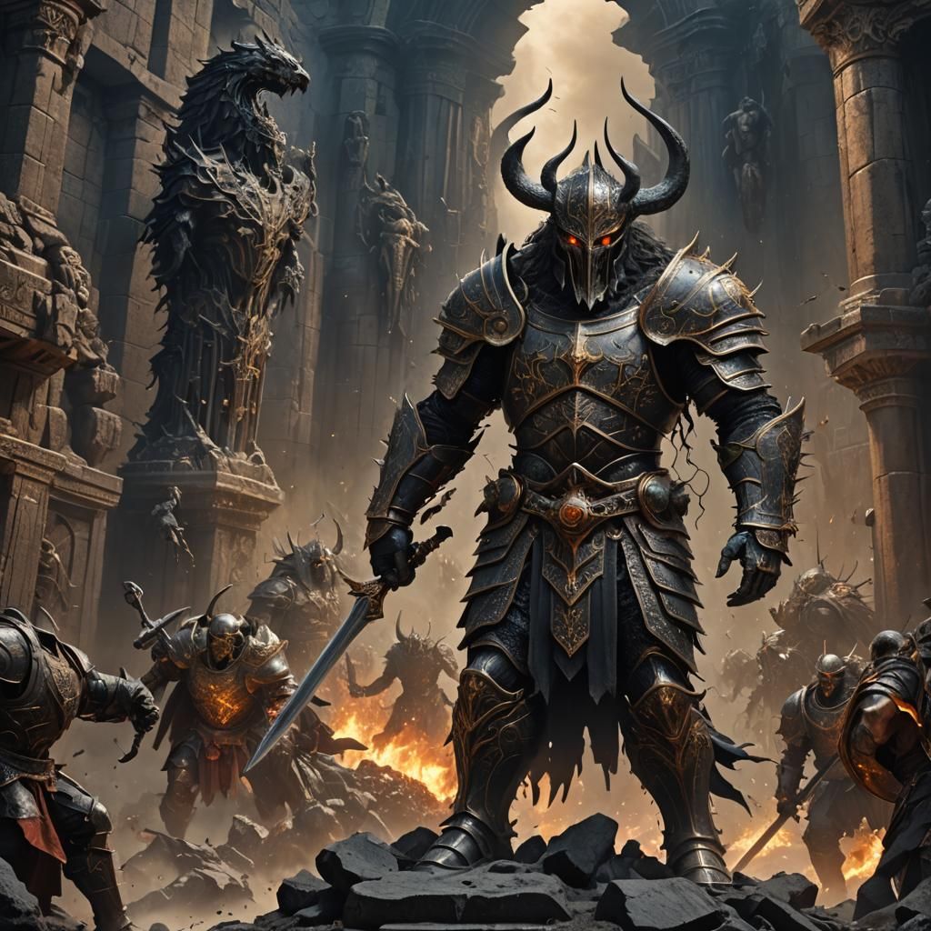 Tartarus as Medieval Knight: Mythological Dark Iron God