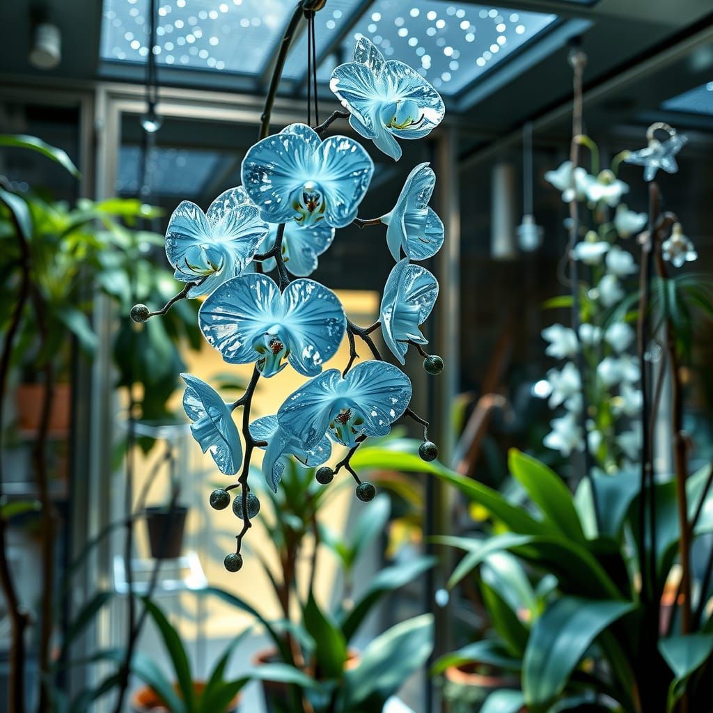 Neo Rococo Crystal Orchids in Future Plant Room
