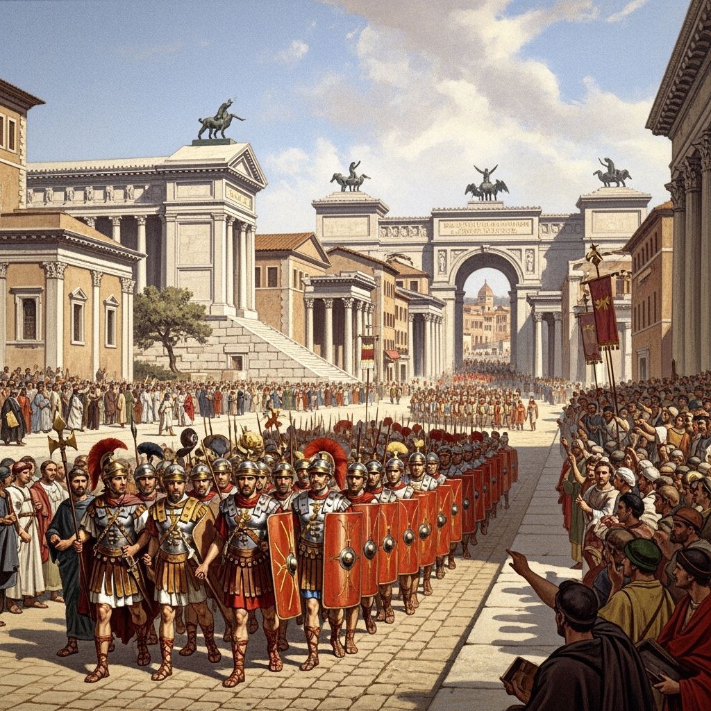 Triumphant Roman General's Parade in Ancient Rome