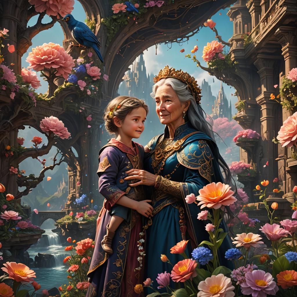 Detailed Painting: A Mother's Day Fantasy Concept