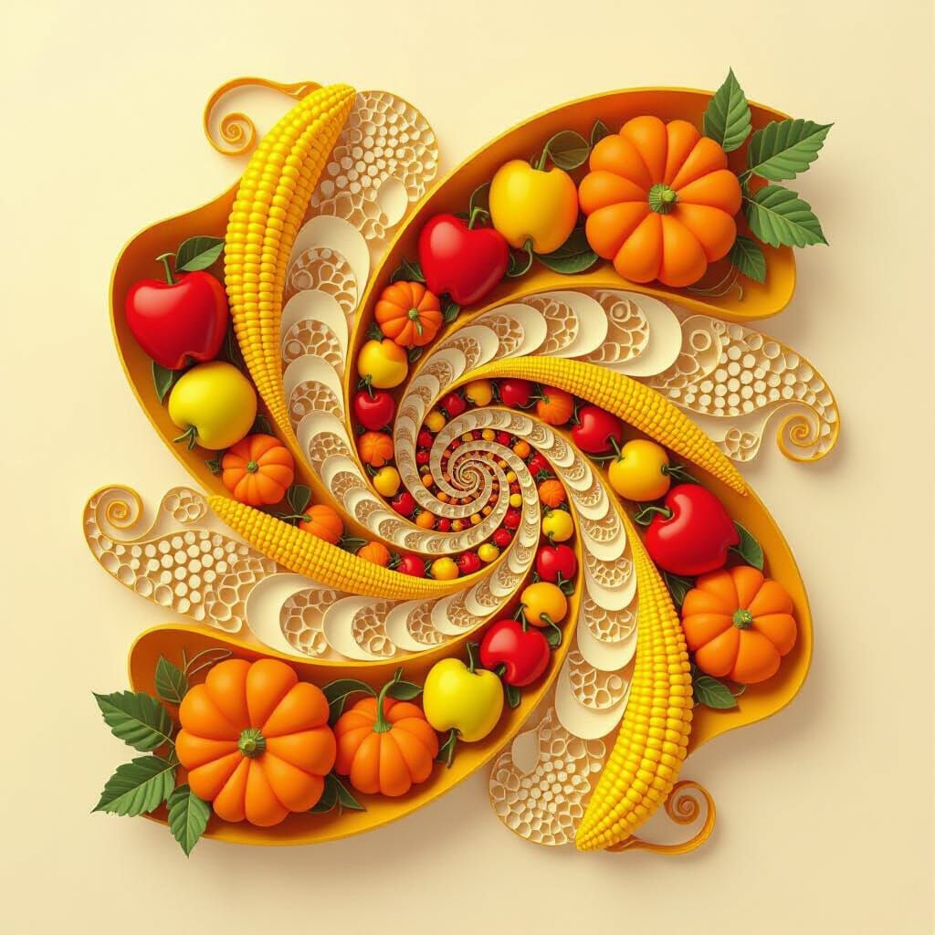 Mandelbrot Fractal Autumn Harvest in Vivid Colors