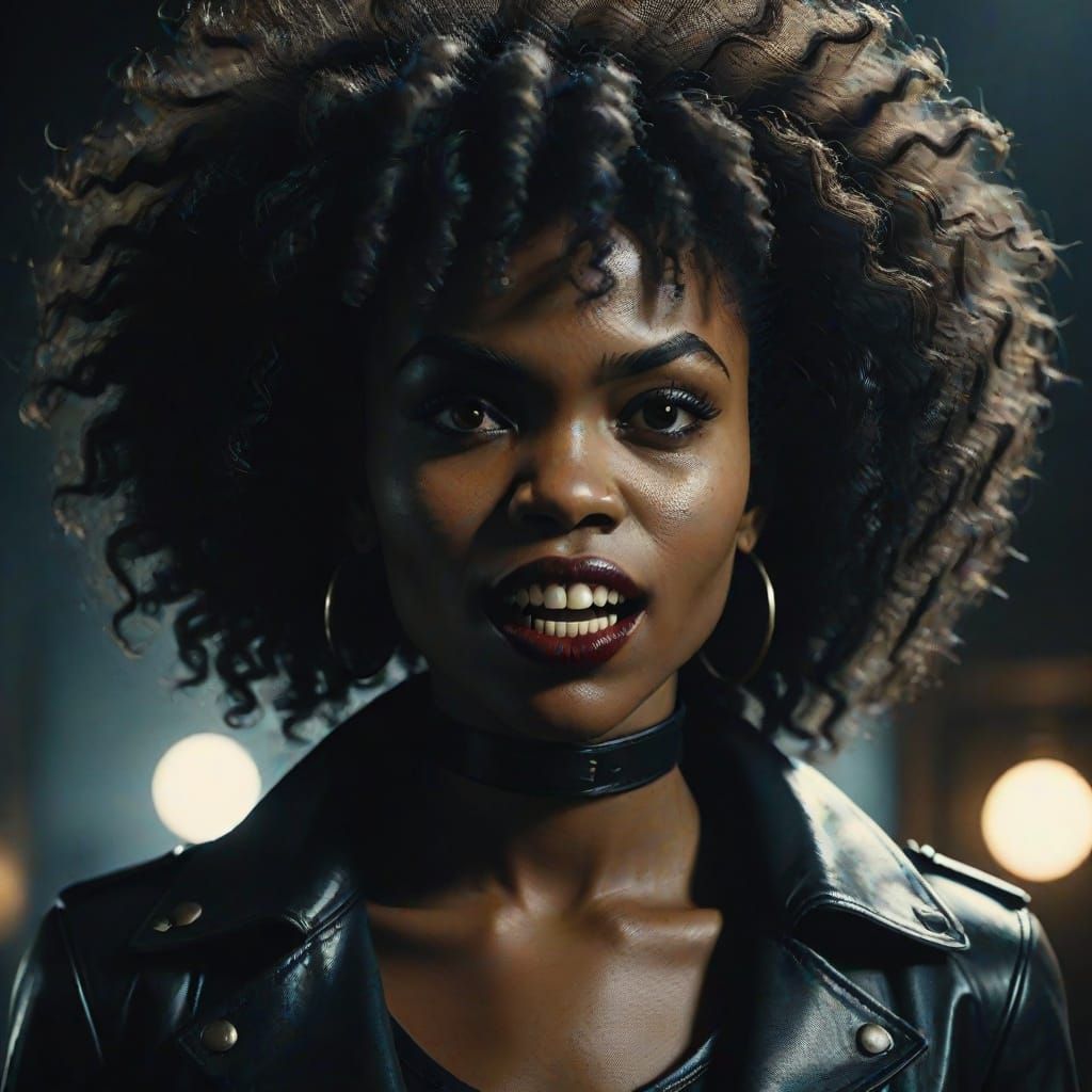 Vampire Woman in Dark Academia Style