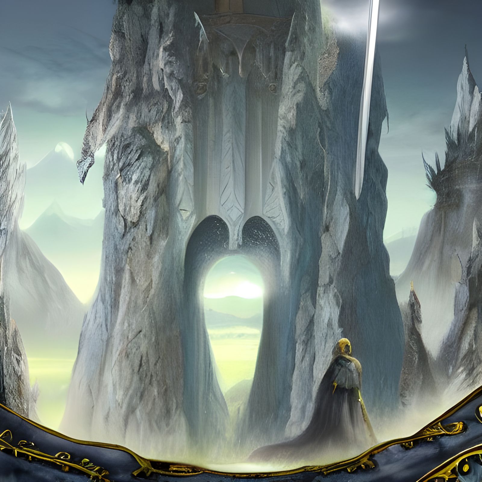 Enchanted Sword: Detailed Matte Painting