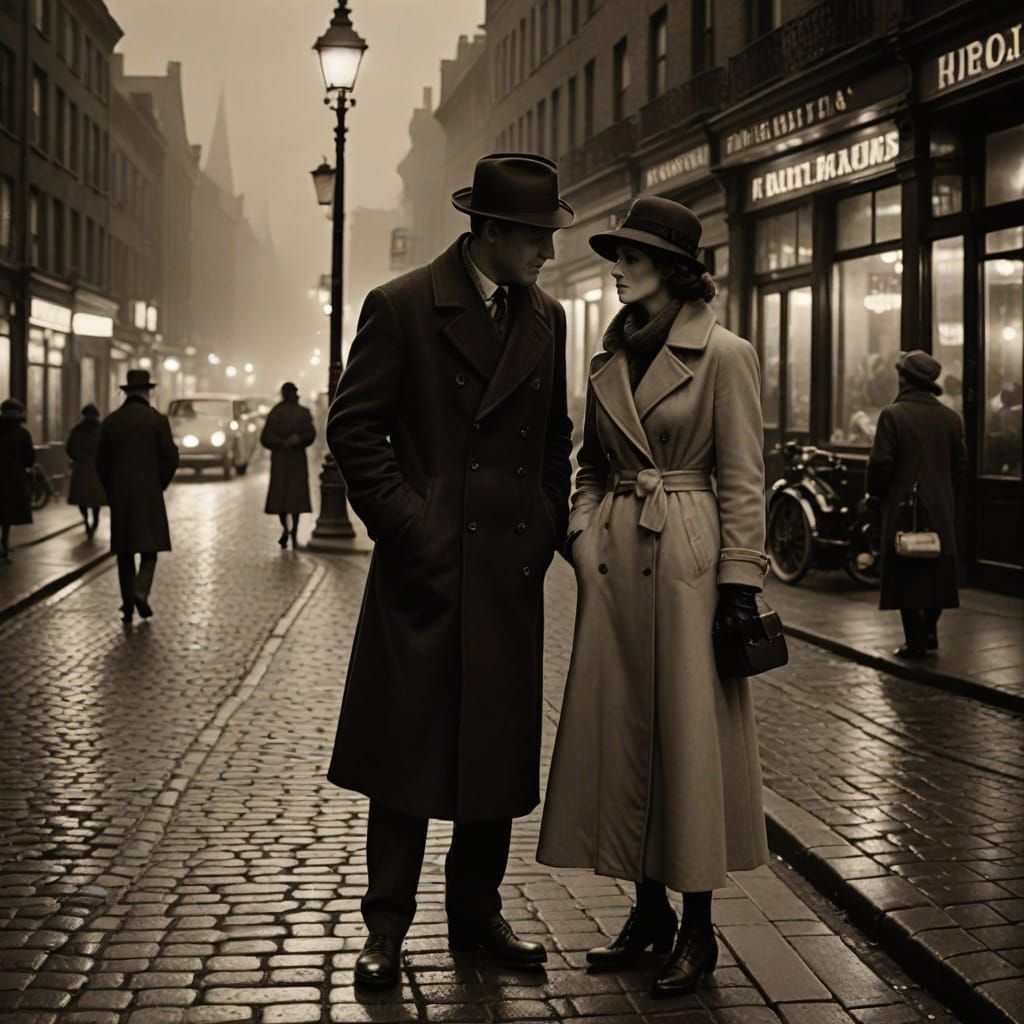 Vintage Photography: Couple's Tender Embrace