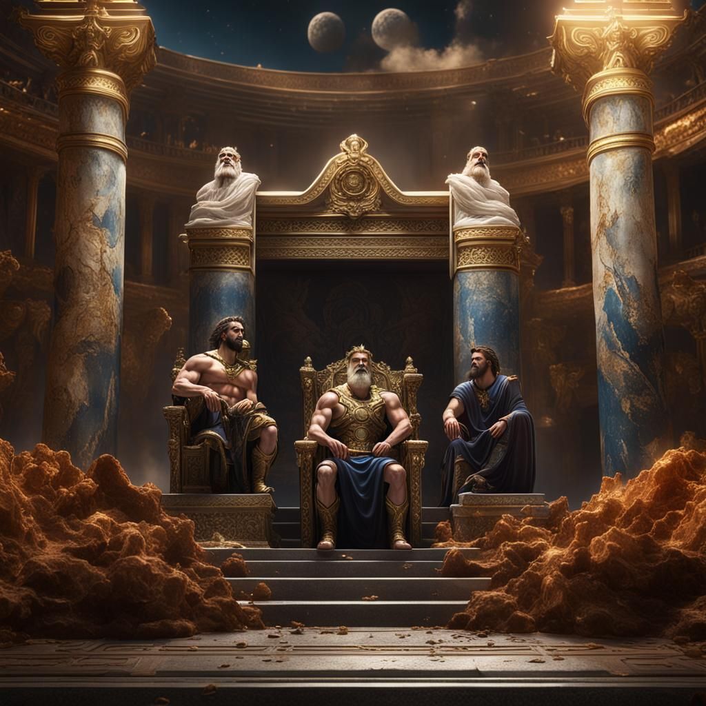Zeus and Hercules on the Throne of Gods