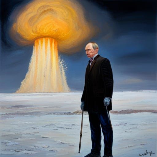 Vladimir Putin Sends Nuclear Bomb as Oil Painting