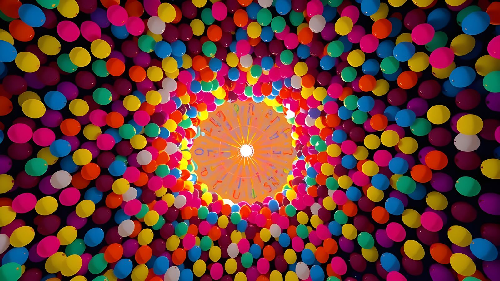 Kaleidoscopic Beads Bursting in Air, Digital Art