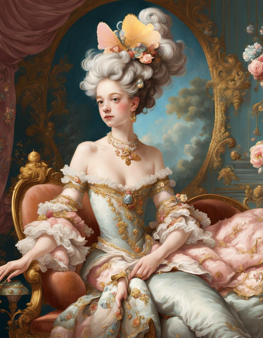 Rococo Princess with Golden Accents