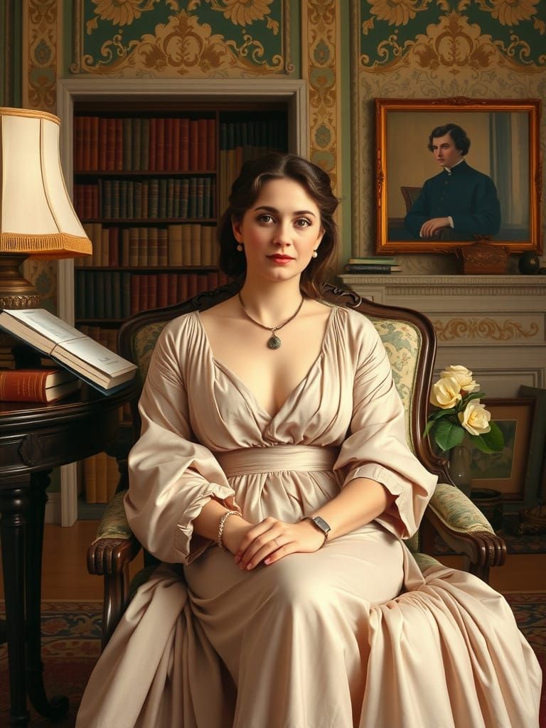 Elegant Woman in Luxurious Salon