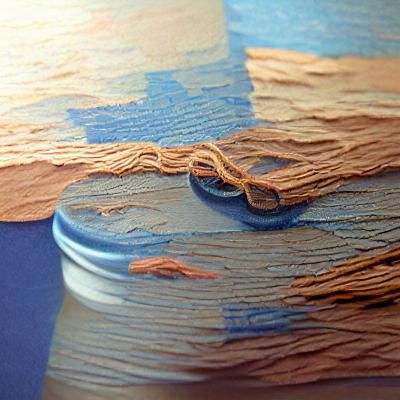 Umber Thread Connects Mars and Venus: Gouache Painting